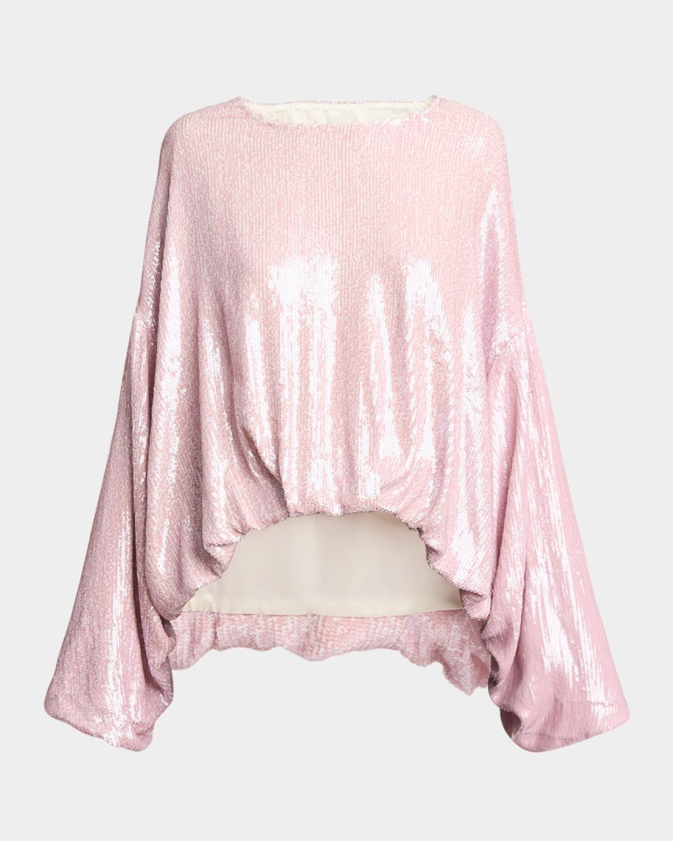 Cannett Sequin Draped Bubble Shirt